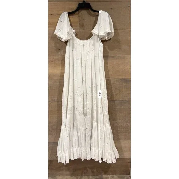 byTiMo Broderie Anglaise Midi white Dress Size S - Picture 8 of 11